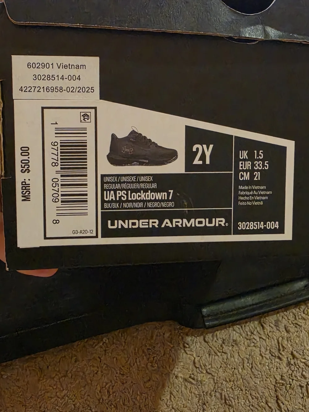 Under Armour Black Low-Top Sneakers with Marbled Soles